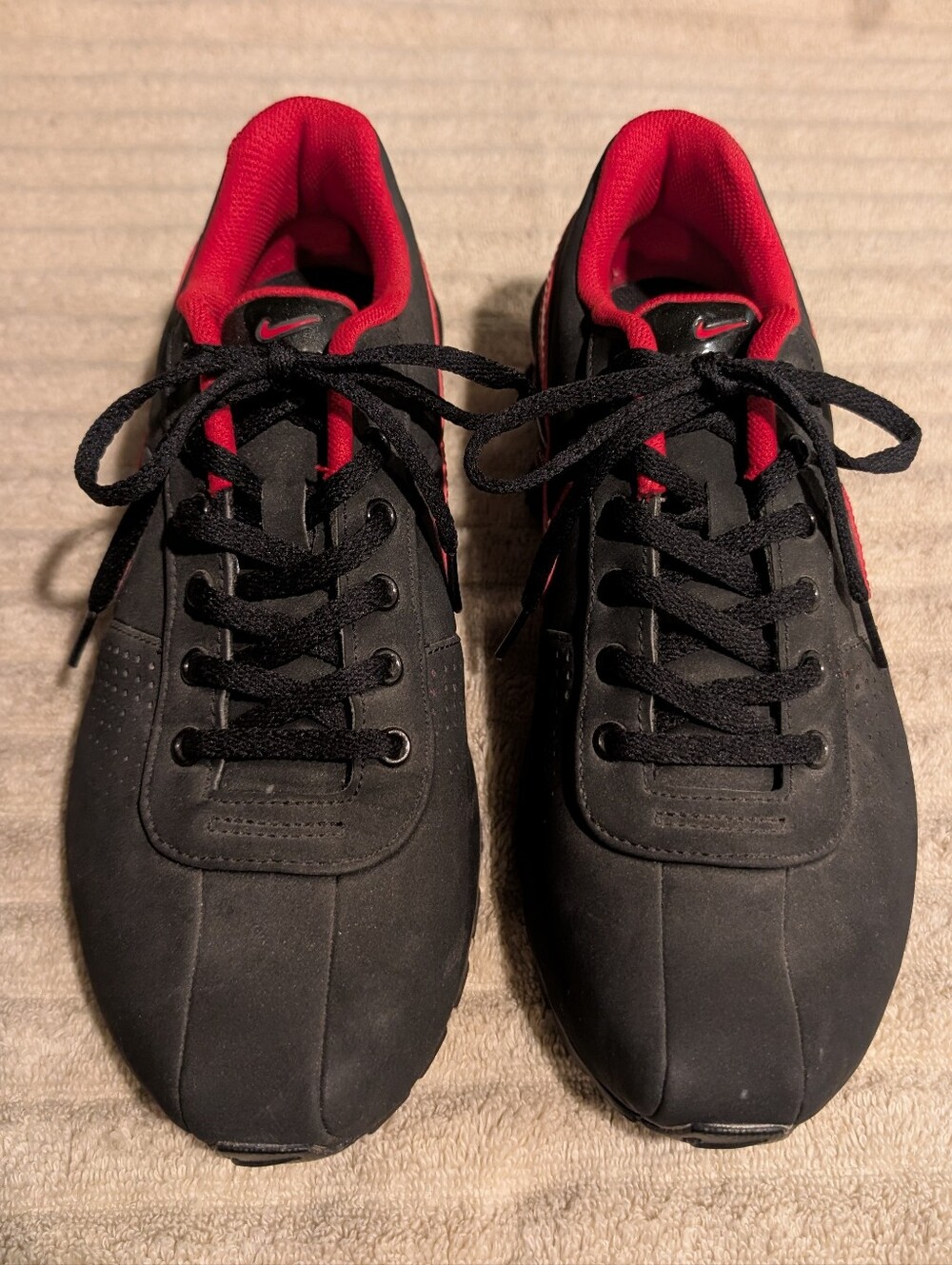 Nike Shox Deliver Running Shoes Youth 7Y Black Red Leather Lace Up Sneaker - Picture 3 of 8